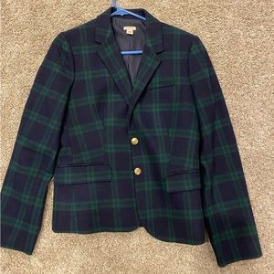 J Crew Womens Tartan Plaid Blazer size 12